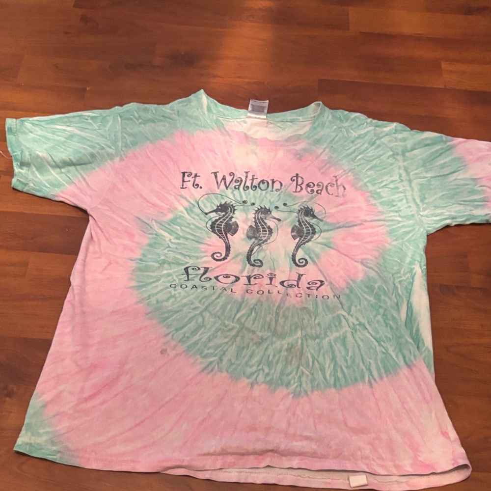 Coastal Collection Kids Tie-Dye Tee - Pink and Green